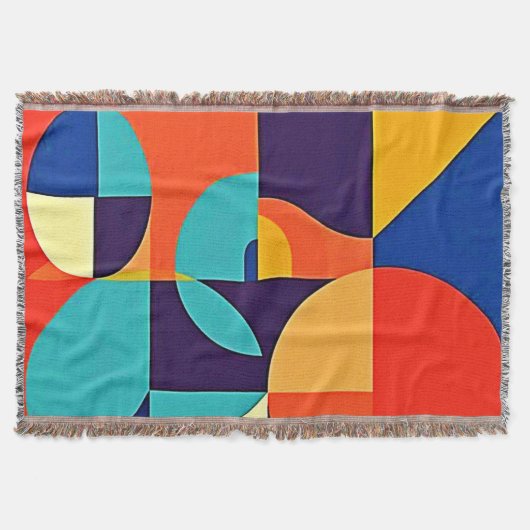 Kleurrijke moderne geometrie deken (Voorkant)