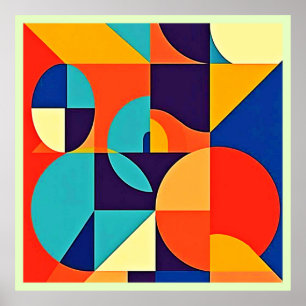 Kleurrijke moderne geometrie poster