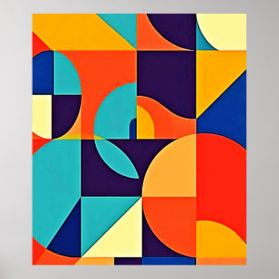 Kleurrijke moderne geometrie poster