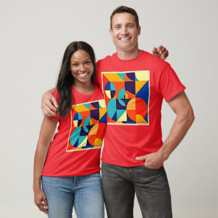 Kleurrijke moderne geometrie t-shirt