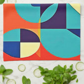 Kleurrijke moderne geometrie theedoek (Gevouwen)