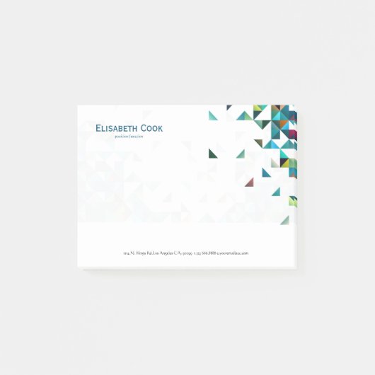 Kleurrijke moderne geometrische Abstracte driehoek Post-it® Notes (Voorkant)