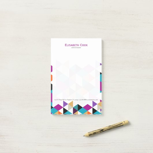 Kleurrijke moderne geometrische Abstracte driehoek Post-it® Notes (Op bureau)