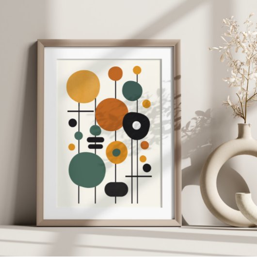 Kleurrijke Moderne Geometrische Abstracte Kunst Poster