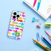 Kleurrijke moderne geometrische pijlpatroonmonogra Case-Mate iPhone case
