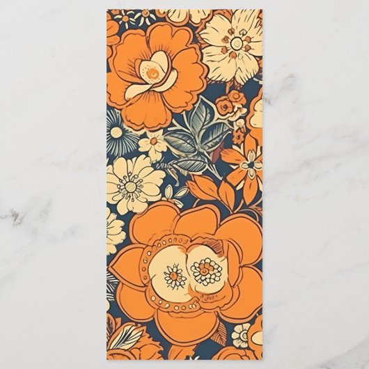 Kleurrijke Moderne Groovy Retro 70s Bloemen Bruilo Menu (Achterkant)