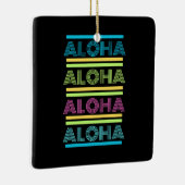 Kleurrijke moderne Hawaiaanse kerst-ALOHA Keramisch Ornament (Rechts)