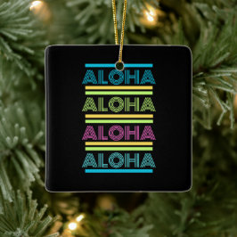 Kleurrijke moderne Hawaiaanse kerst-ALOHA Keramisch Ornament