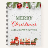 Kleurrijke Moderne Kerstdag 8.5"x 11"Spiraal Notitieboek (Voorkant)