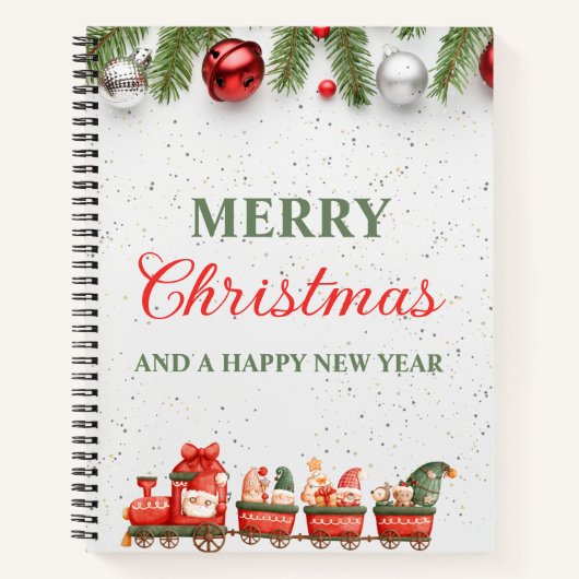 Kleurrijke Moderne Kerstdag 8.5"x 11"Spiraal Notitieboek (Voorkant)