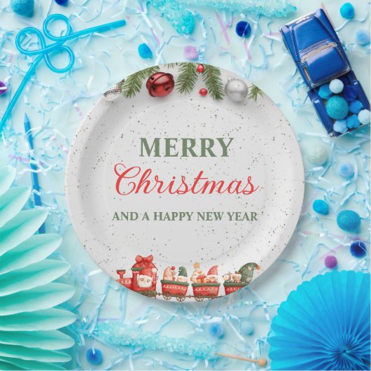 Kleurrijke Moderne Kerstdag 9"Rond Document Bord (Feest)