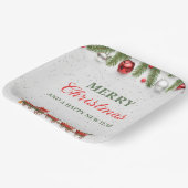 Kleurrijke Moderne Kerstdag 9"Vierkante Document B Papieren Bordje (Gebogen)