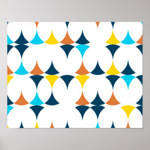 Kleurrijke, moderne, koele, trendmatige geometrisc poster