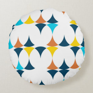 Kleurrijke, moderne, koele, trendmatige geometrisc rond kussen