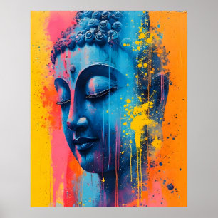 Kleurrijke moderne kunst - Gautama Boeddha-schilde Poster
