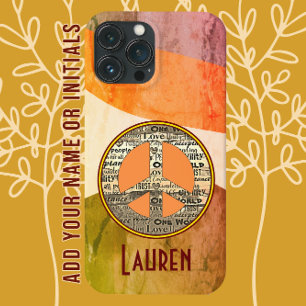 Kleurrijke Moderne Kunst Liefde en Vredesbord iPhone 13 Pro Max Hoesje