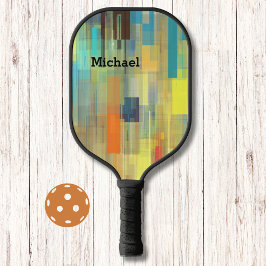 Kleurrijke Moderne Kunst Monogram Pickleball pedde Pickleball Paddle