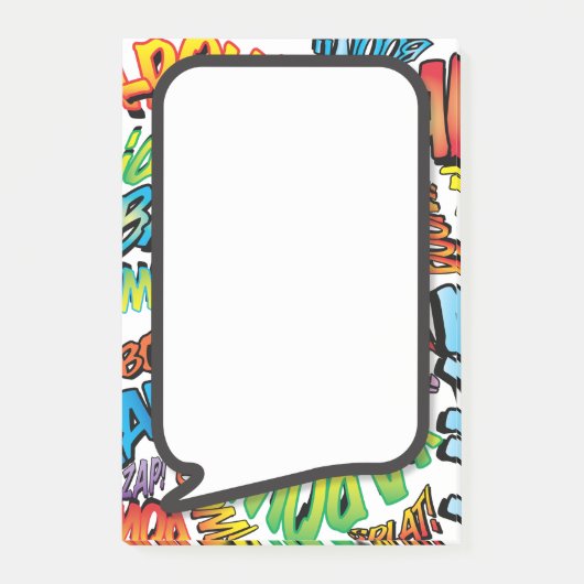 Kleurrijke Moderne Leuke Comic Book Speech Bubble Post-it® Notes (Voorkant)