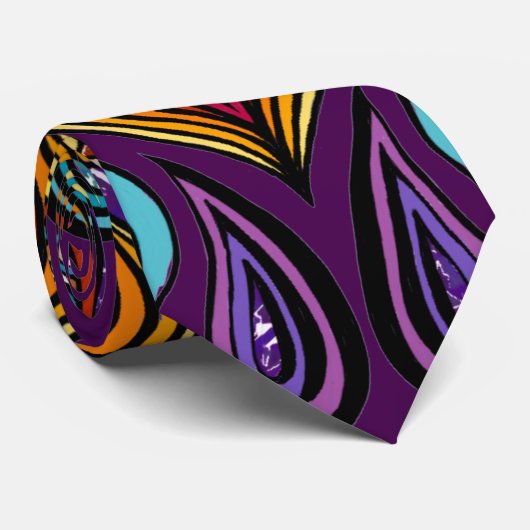 Kleurrijke moderne mandala trippy psychedelische h stropdas (Opgerold)