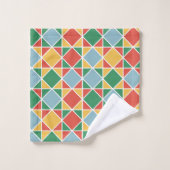 Kleurrijke moderne mideeuw l Multi kleuren Groen Bad Handdoek (Wasdoekje)