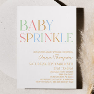 Kleurrijke moderne minimalistische Baby sprinkle Kaart