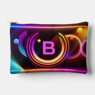 Kleurrijke Moderne Monogram Neon Gepersonaliseerd Etui