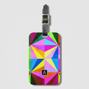 Kleurrijke moderne multi-gekleurde geometrische bagagelabel