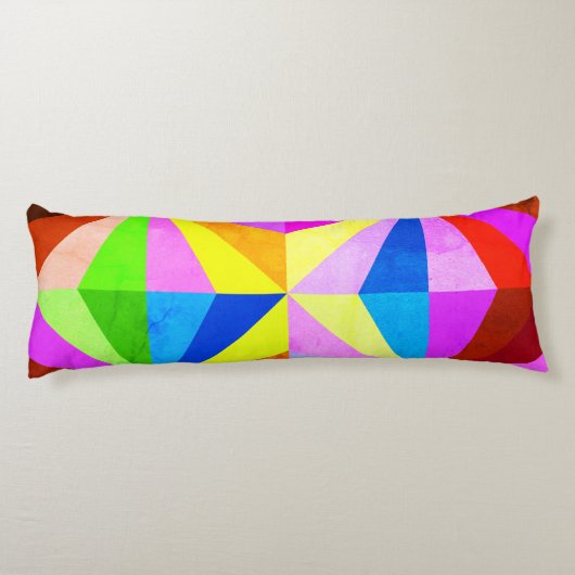 Kleurrijke moderne multi-gekleurde geometrische | lichaamskussen (Achterkant)