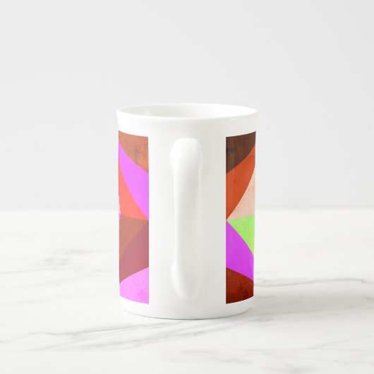 Kleurrijke moderne multi-gekleurde geometrische | porselein kop (Achterkant)