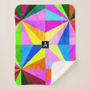 Kleurrijke moderne multi-gekleurde geometrische    sherpa deken
