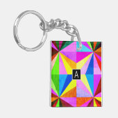 Kleurrijke moderne multi-gekleurde geometrische | sleutelhanger (Voorkant Links)