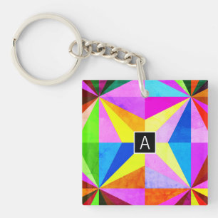 Kleurrijke moderne multi-gekleurde geometrische sleutelhanger