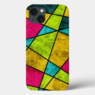 Kleurrijke moderne neon abstracte geometrische vor iPhone 13 hoesje