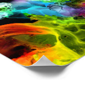 Kleurrijke moderne Neon Abstracte Waterverf schild Poster (Hoek)