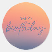 Kleurrijke Moderne Ombre Regenboog Eenvoudige Verj Ronde Sticker (Voorkant)