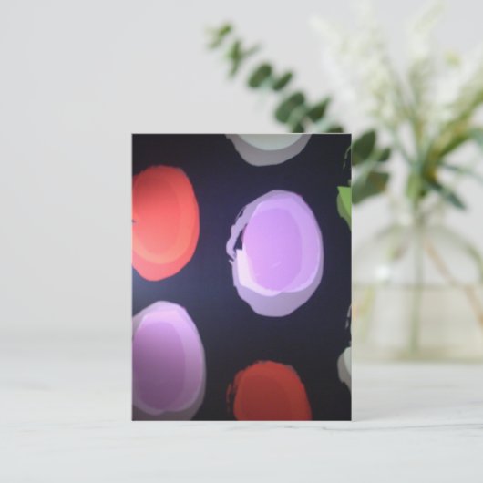Kleurrijke moderne patroon Polka Dot Art Print Briefkaart (Staand voorkant)