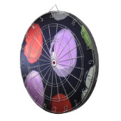 Kleurrijke moderne patroon Polka Dot Art Print Dartbord (Voorkant Rechts)