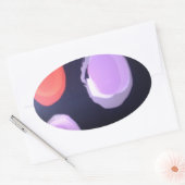 Kleurrijke moderne patroon Polka Dot Art Print Ovale Sticker (Envelop)