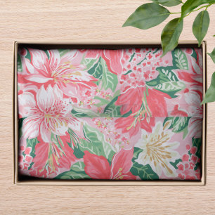 Kleurrijke moderne Preppy Winter Bloemen Kerstmis Tissuepapier