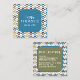 Kleurrijke moderne retro patroon 10 .11 vierkante visitekaartje