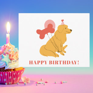 Kleurrijke Moderne Schattige Hond Plezierig Gelukk Briefkaart