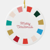 Kleurrijke moderne script één foto vakantie keramisch ornament (Achterkant)