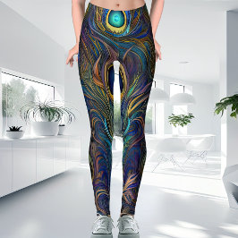 Kleurrijke, moderne stijl Unieke Peacock-doether Leggings