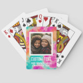 Kleurrijke Moderne Tie Dye - Foto en Tekst Pokerkaarten (Achterkant)