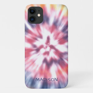 Kleurrijke Moderne Tie Dye Patroon Gepersonaliseer iPhone 11 Hoesje