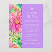 Kleurrijke Moderne Tropische Bloemen Bruiloft Deta Informatiekaartje (Voorkant)