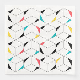 Kleurrijke, moderne, vrolijke, trendmatige blokjes servet