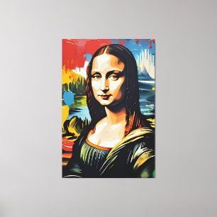 Kleurrijke Mona Lisa Canvas Afdruk