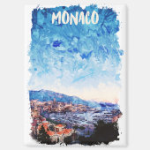 Kleurrijke Monaco Franse Rivièra schilderij Magneet (Voorkant)