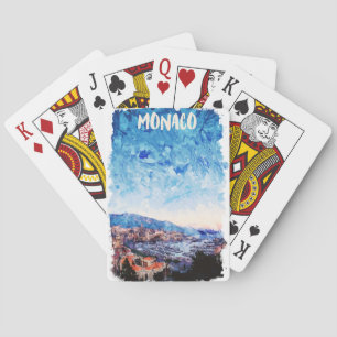 Kleurrijke Monaco Franse Rivièra schilderij Pokerkaarten